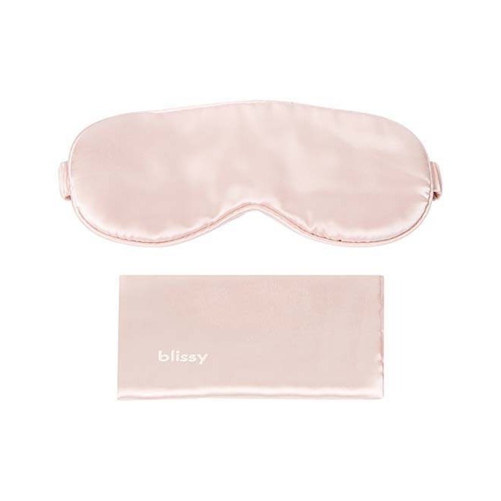 Blissy 100% Mulberry Silk Sleep Mask Pink Rose with Case Luxury Eye Mask